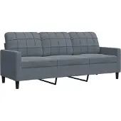 vidaXL Driezitsbank 180 cm fluweel donkergrijs