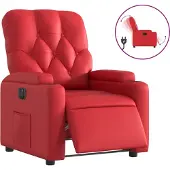 vidaXL Fauteuil verstelbaar elektrisch kunstleer rood