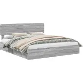 vidaXL Opbergbed met lade Grijs Sonoma 180 x 200 cm Bewerkt hout