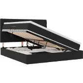 vidaXL Opslag bed met matras met hoofdeinde Zwart 180 x 200 cm Fluweel