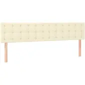 vidaXL Hoofdborden 160x5x78/88 cm kunstleer crèmekleurig