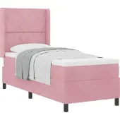 vidaXL Boxspring bed met hoofdeinde Roze 80 x 200 cm Fluweel