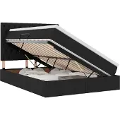 vidaXL Opslag bed met matras met hoofdeinde Zwart 140 x 200 cm Stof