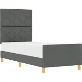 vidaXL Bedframe met hoofdeinde, donkergrijs, 80 x 200 cm, stof