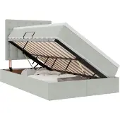 vidaXL Opslag bed met matras Lichtgrijs 120 x 200 cm Fluweel