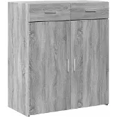 vidaXL Dressoir 80x42,5x93 cm bewerkt hout grijs sonoma eikenkleurig