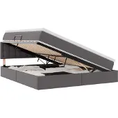 vidaXL Opslag bed met matras met opslag Grijs 180 x 200 cm Kunstleer