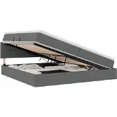 vidaXL LED opbergbed met matras Donkergrijs 200 x 200 cm Stof
