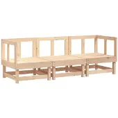vidaXL 3-delige Loungeset massief grenenhout