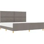 vidaXL Bedframe met hoofdeinde Taupe 200 x 200 cm Stof