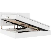 vidaXL Opbergbed met hoofdeinde Zuiver Wit 200 x 200 cm Kunstleer