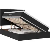 vidaXL Opslag bed met matras met hoofdeinde Zwart 140 x 200 cm Fluweel