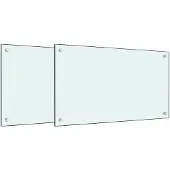 vidaXL Spatschermen keuken 2 st 70x40 cm gehard glas wit