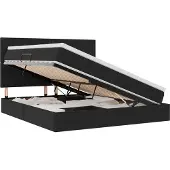 vidaXL Opslag bed met matras met hoofdeinde Zwart 180 x 200 cm Fluweel