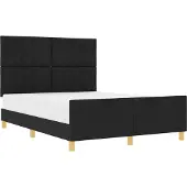 vidaXL Bedframe met hoofdeinde Zwart 160 x 200 cm Stof