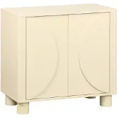 Sweeek Klein kastje houtdecor 2 omkeerbare deuren 80cm Beige