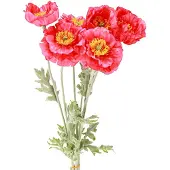 Viana Klaprozen Kunst Roze Kunstbloemen Ø6–7cm L78cm 3st, 3 Stück