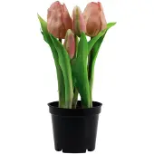 Viana Kunsttulpen in pot Tulpen Perzik kunstbloemen 22cm