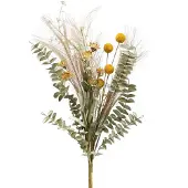 Viana Kunstbloemen Craspedia decoratieve bos Eucalyptus Vedergras 55cm