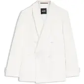 BOSS Slim-fit colbert van linnen keperstof