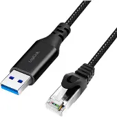 Logilink USB 3.2 Gen 1 (USB 3.0) Adapterkabel [1x USB 3.2 Gen 1 stekker A (USB 3.0) - 1x RJ45-stekker 8p8c] CU0406 10.00 m Textielmantel