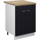 Vicco Fame-Line Keukenonderkast – 60 cm met lade, WB Eik Zwart gestreept