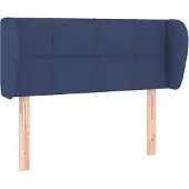 vidaXL Hoofdbord met randen 103x23x78/88 cm stof blauw