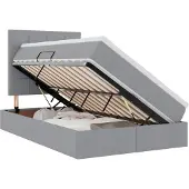 vidaXL Opslag bed met matras met opslag Lichtgrijs 120 x 200 cm Stof