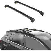 TURTLE Dakdrager voor QASHQAI +2 (J10) 2008-2013 Open Dakrailing-Aluminium-Wingbar-Zwart-Merk