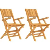 vidaXL Tuinstoelen inklapbaar 2 st 55x61x90 cm massief teakhout