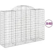 vidaXL Schanskorven 40 st gewelfd 200x50x140/160 cm ijzer