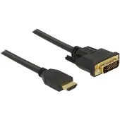 DeLOCK Premium DVI - HDMI kabel | DVI-D Dual Link | verguld | zwart | 3 meter