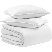 vidaXL Deken Set met kussen 3 pcs Wit Donsveer