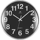 Lowell Justaminute 00816 Kwartsklok Cirkel Zwart, Chroom