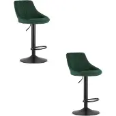 Leobert KAST kruk - fluweelgroen / zwarte basis x 2