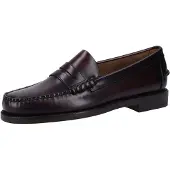 Sebago Heren Classic Dan Leren Loafers bordeaux bruin (46), Leer, Plat, 1 tot 3 cm, Geen, Casual, Feest, Klassiek 7000300