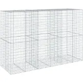 vidaXL Gabion met deksel, 300x100x200 cm, verzinkt staal