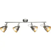 Globo Lighting RETRO plafondspot woonkamer eetkamer lichtbalk zwenkbaar zilvergrijs 54651-4