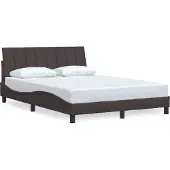 vidaXL Bedframe zonder matras "Hanko" stof donkerbruin 140x190 cm