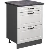 Vicco Keukenonderkast R-Line Wit Landhuis 60 cm met laden, WB Antraciet, Model 45378