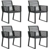 vidaXL Tuinstoelen 4 st poly rattan zwart