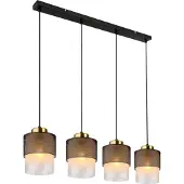 Globo Lighting Hanglamp Olga 4-lichts zwart met gaas