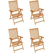 vidaXL Tuinstoelen 4 st met beige kussens massief teakhout