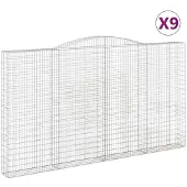 vidaXL Schanskorven 9 st gewelfd 400x30x220/240 cm ijzer