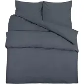 vidaXL Dekbedovertrekset 155x220 cm katoen antracietkleurig