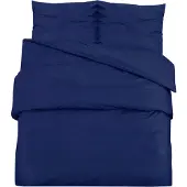 vidaXL Dekbedovertrekset 135x200 cm katoen marineblauw