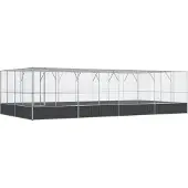 vidaXL Volière met verlengstuk 832x414x212 m staal zilverkleurig