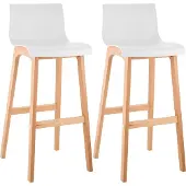 CLP Hover Set van 2 barkrukken - Kunststof wit
