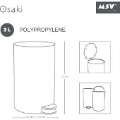 MSV kleine pedaalemmer - kunststof - groen - 3L - 15 x 27 cm - Pedaalemmers