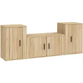 vidaXL 3-delige Tv-meubelset bewerkt hout sonoma eikenkleurig
